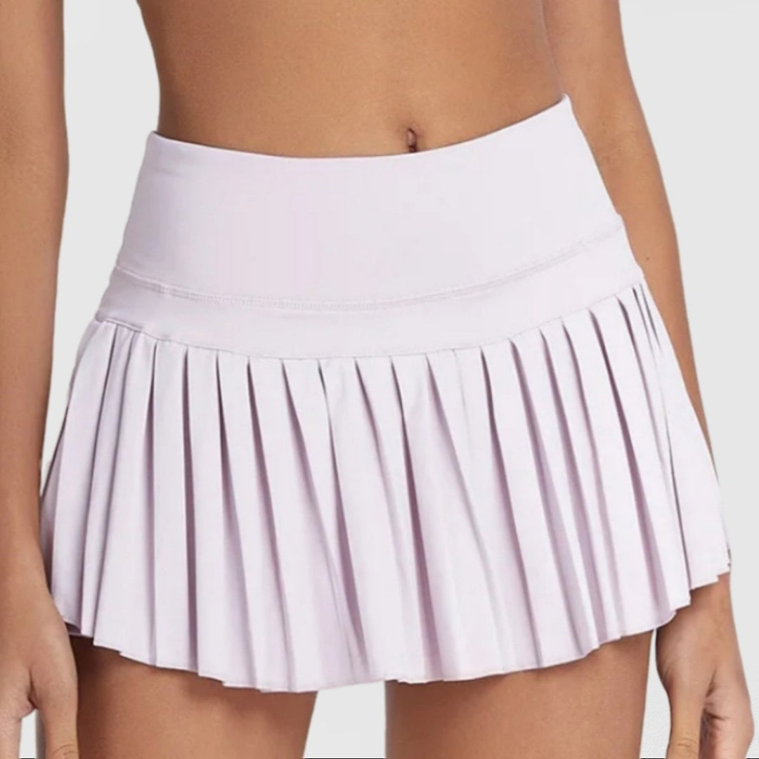 Dame Sporty Plisseret Nederdel med elastisk Talje og Sidelommer Stilla