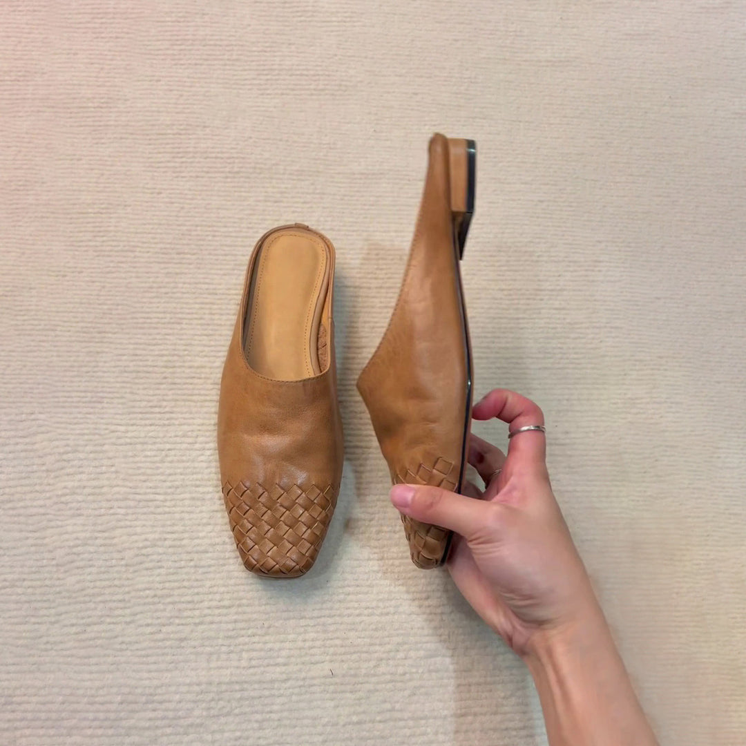 Dame Åbne Tær Flettet Slide Mules Stilla
