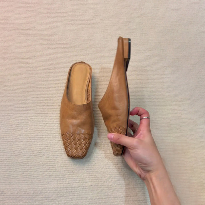Dame Åbne Tær Flettet Slide Mules Stilla
