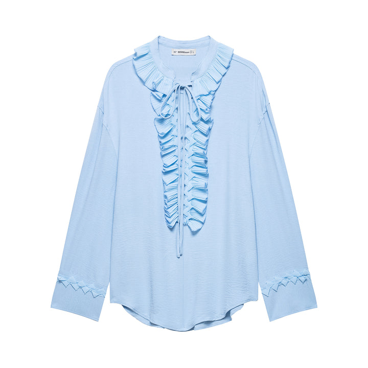 Femme Elegante Ruffleskjorte Stilla