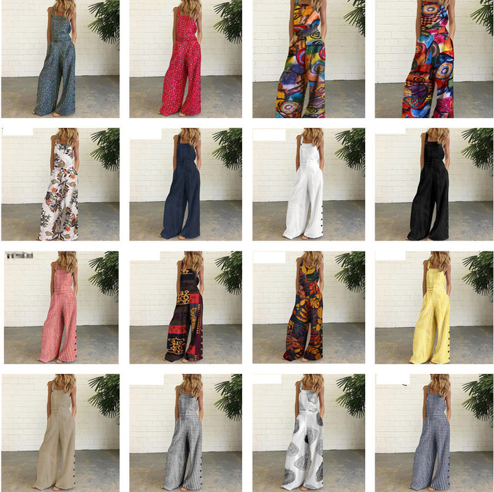 Femme Stilfuld Vidbenet Overalls-Jumpsuit Stilla