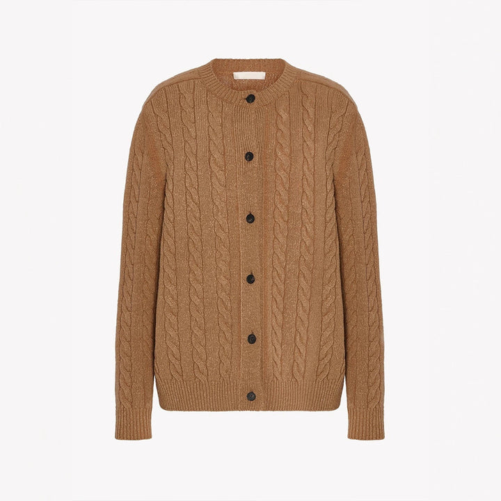 Kvindernes chunky strikket cardigan med knaplukning Stilla