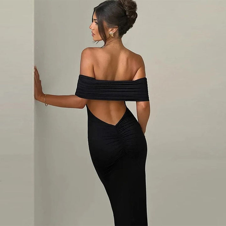 Dame Off-Shoulder Maxikjole med elegant Volangkant Stilla