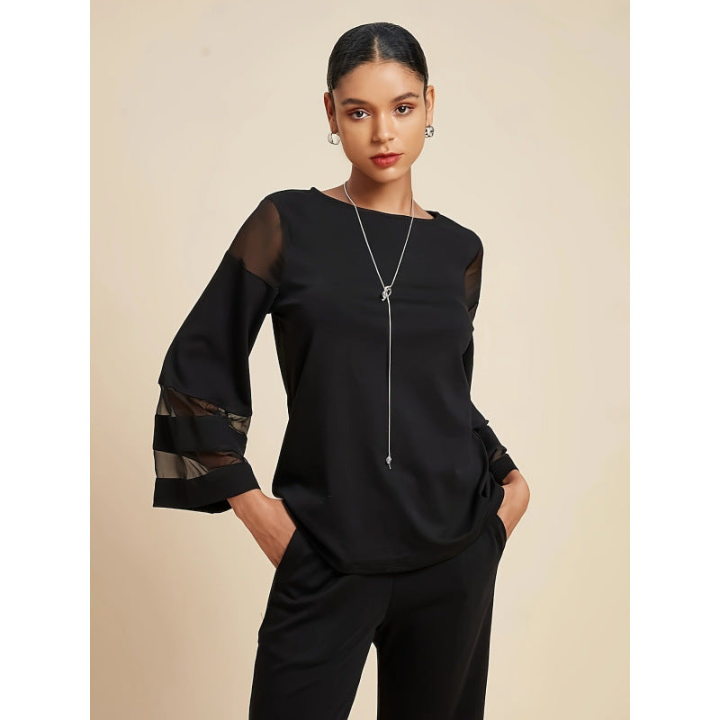 Dame Elegante Chiffon Ærme Top Stilla