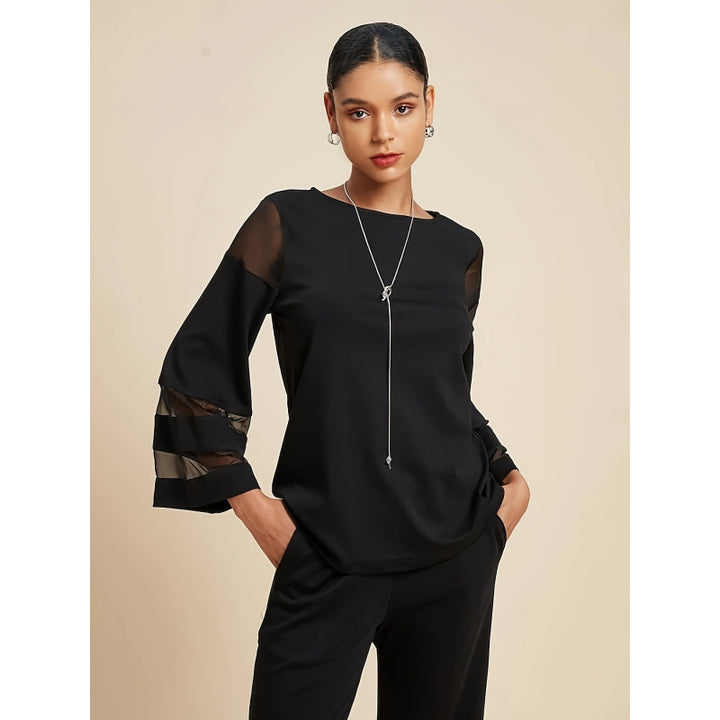 Dame Elegante Chiffon Ærme Top Stilla