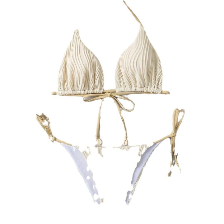 Dame Rib-design bikini med justerbare bånd Skovae