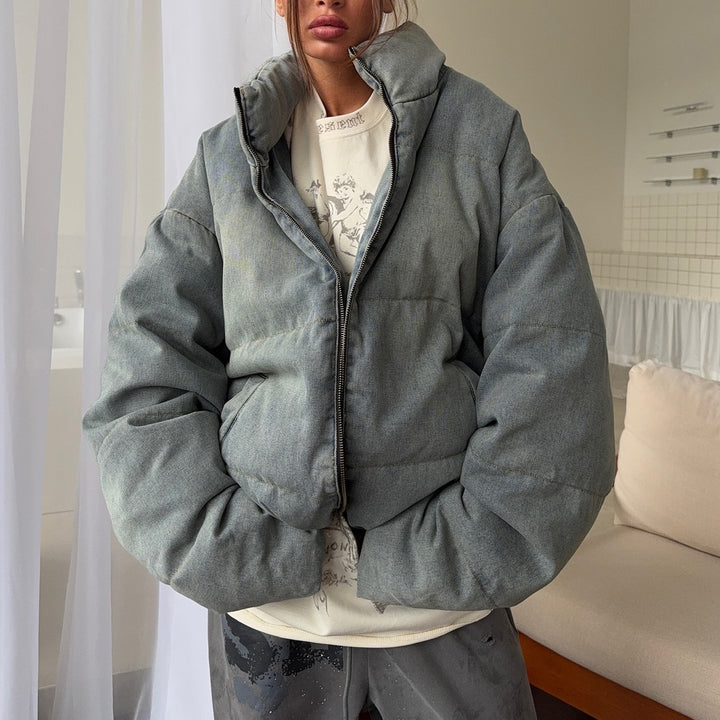 Kvinders Oversized Polstret Jakke med Høj Krave Stilla