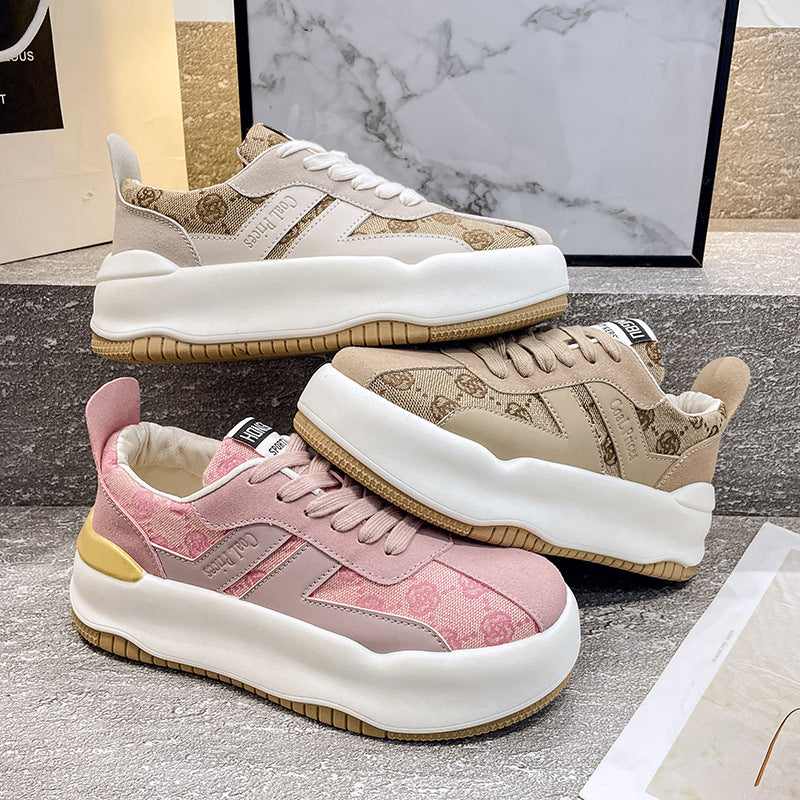 Dame Komfortable Sneakers med tyk plateau og åndbart overmateriale Stilla