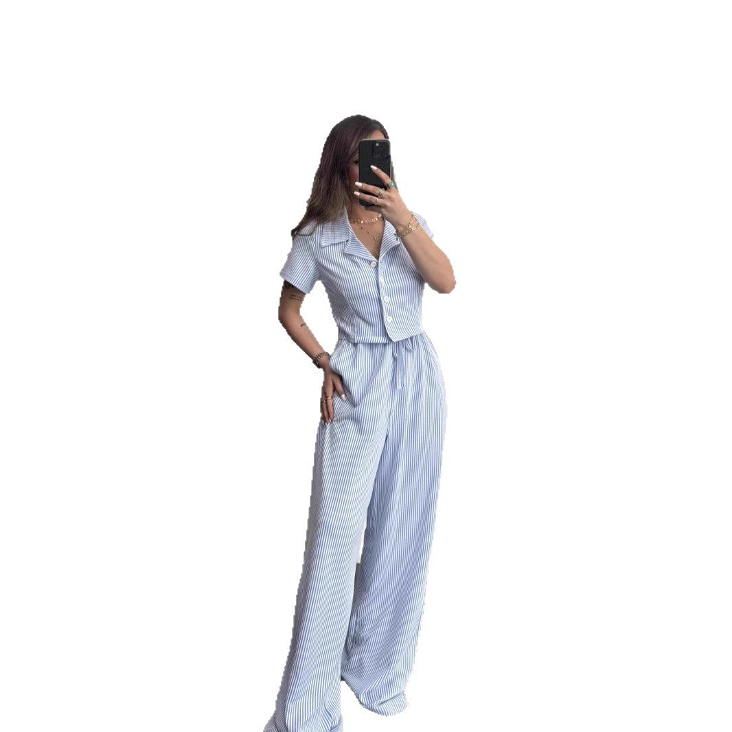 Dame Relaxed Fit Stribet Pyjama-Sæt Stilla