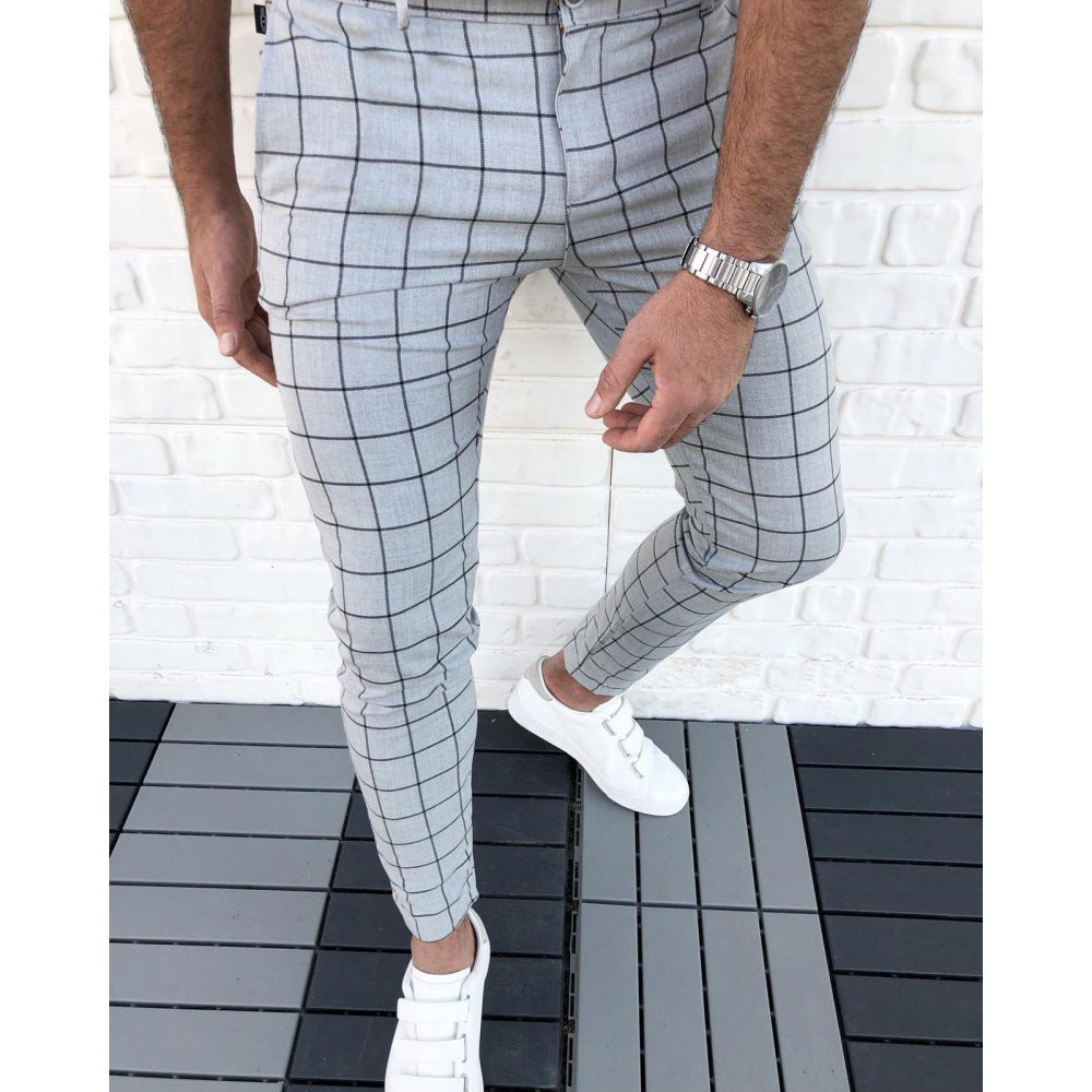 Herrer Ternet Slim-Fit Bukser med elastisk Liv Stilla