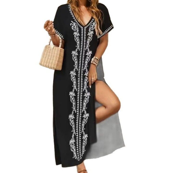 Dame elegant Strandcover med filigran broderidesign Skovae