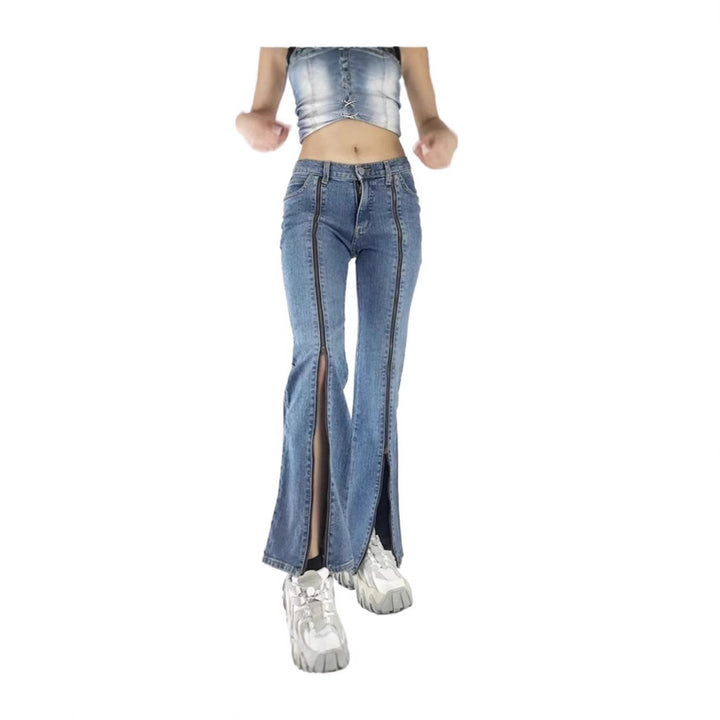Dame Løst skåret Denimbukser i afslappet High-Waist stil Stilla
