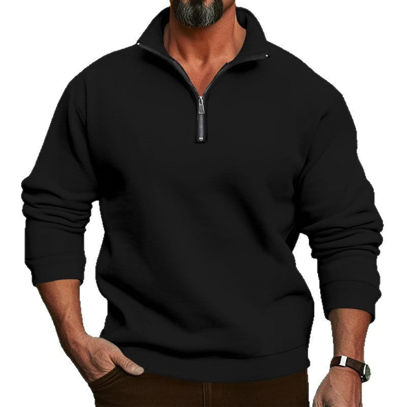 Herre sweatshirt med halvnederdel og hyggelig fleece Skovae