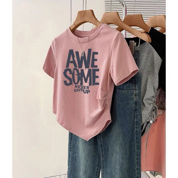 Femme Grafiktryk Afslappet Fit T-Shirt Stilla