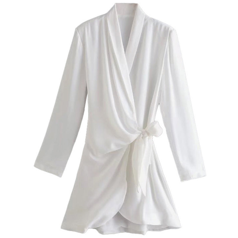 Dame Longblazer med elegant omslagdesign og blødt materiale Stilla