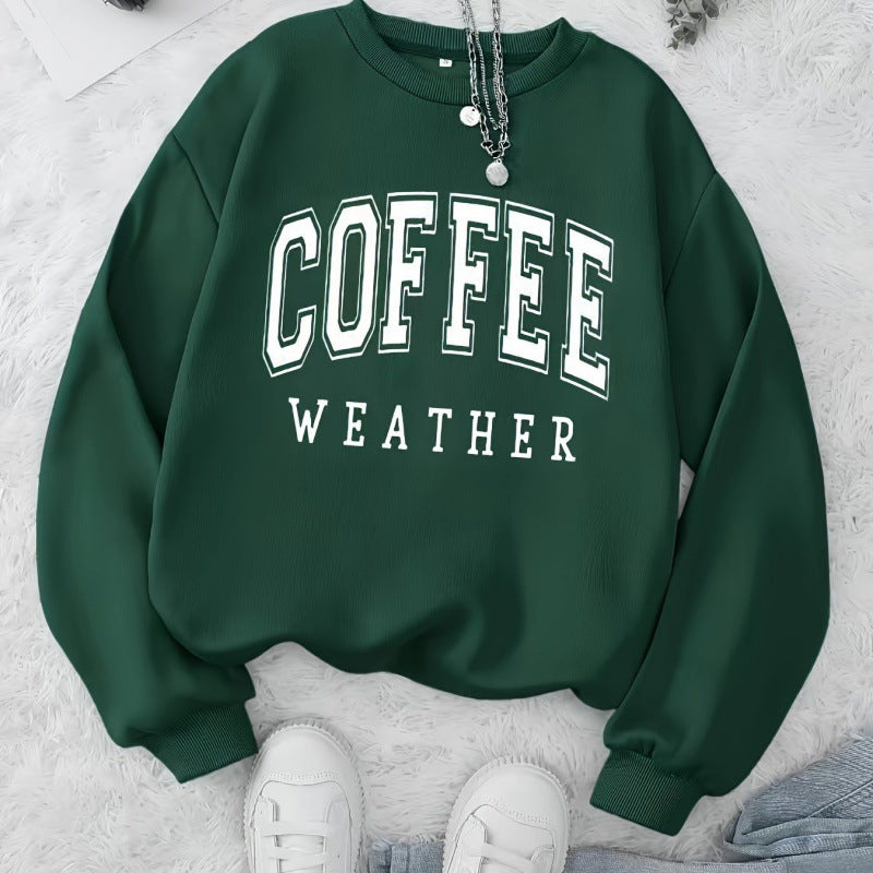 Kvinders sweatshirt med et fashionabelt Coffee Weather print Stilla