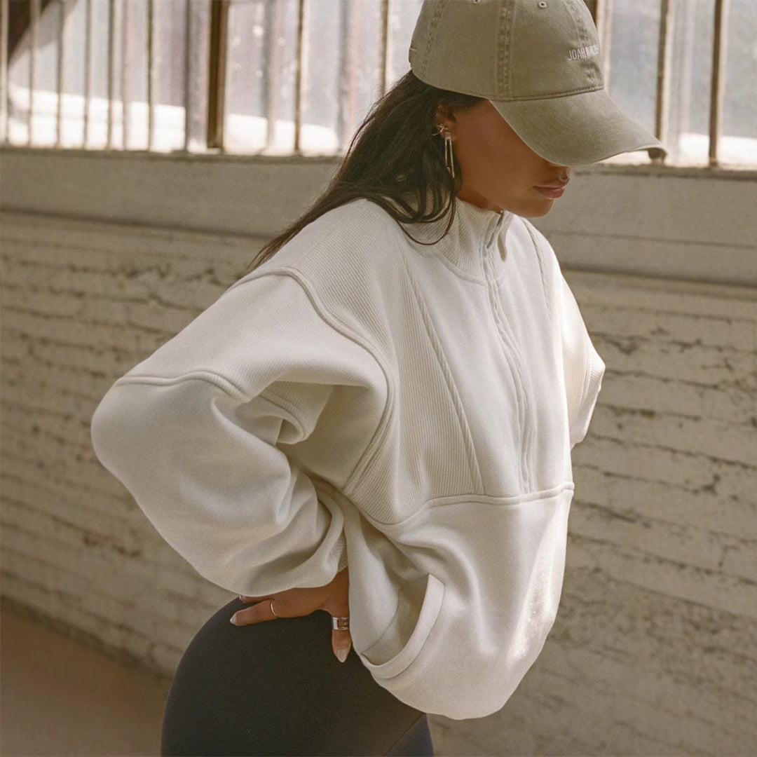 Dame oversized sweatshirt med høj krave Stilla