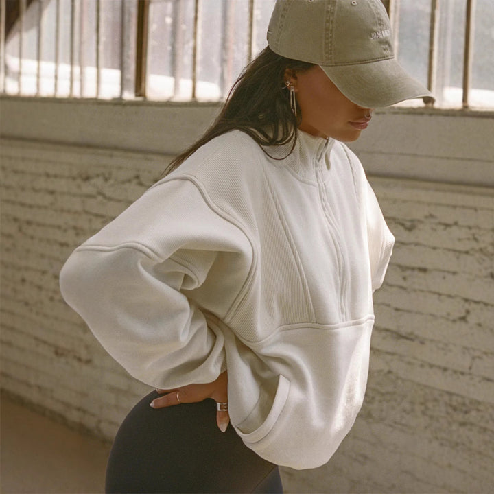 Dame oversized sweatshirt med høj krave Stilla