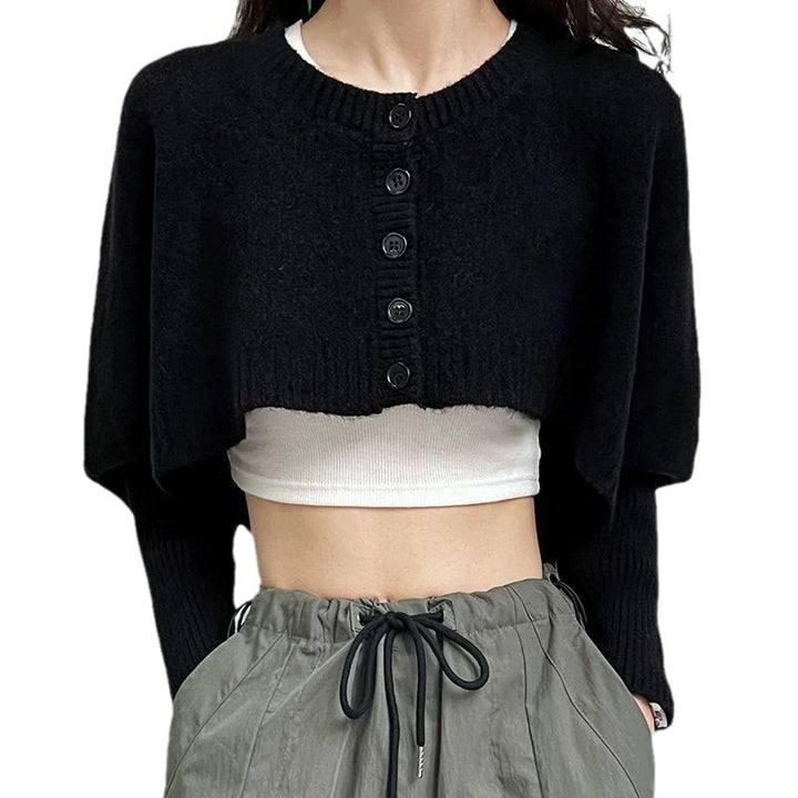 Femme Cropped Knap-Op Trøje Stilla