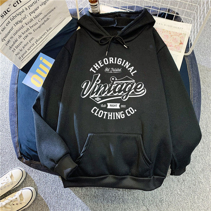 Dame hoodie med vintage grafik Skovae