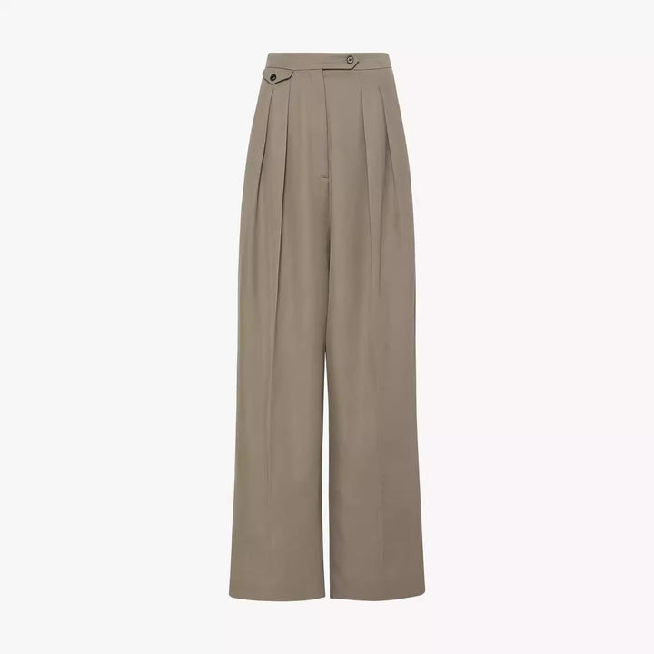 Dame elegante højtaljede bukser med klassiske folder Stilla