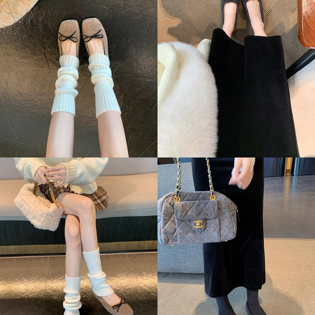 Dame Plüsch-Velours Ballerina-flade med sløjfedetalje Stilla