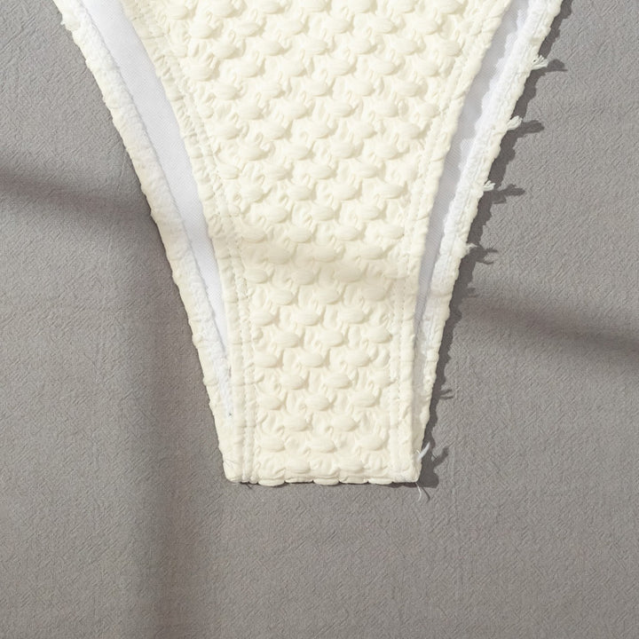 Dame vikle-bikini-sæt med søde tørstof-detaljer Stilla