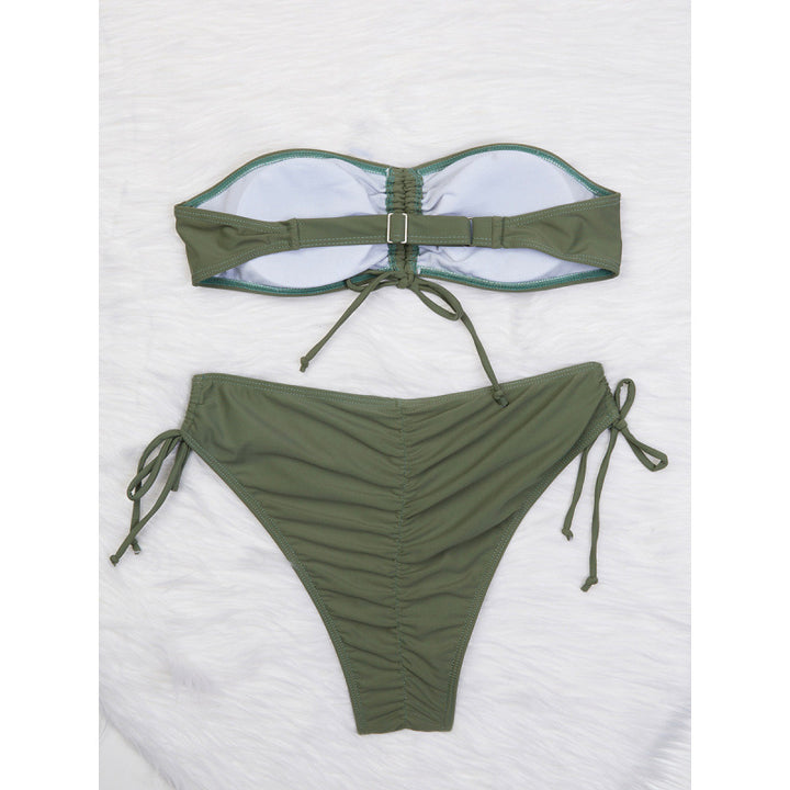 Dame Bandeau-Bikini-sæt med raffinerede snøre detaljer og høj komfort Stilla
