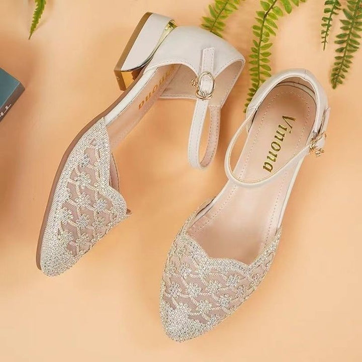 Dame elegante Slingback Ballerinas med blomster spidsede detaljer og moderigtige accenter Stilla