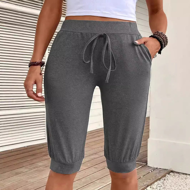 Dame Behagelige Jersey-shorts med Elastisk Talje og Praktiske Sider lommer Skovae