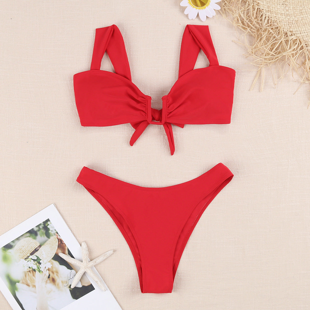 Dame Bikini-sæt med blomsterdesign og legende knude Stilla