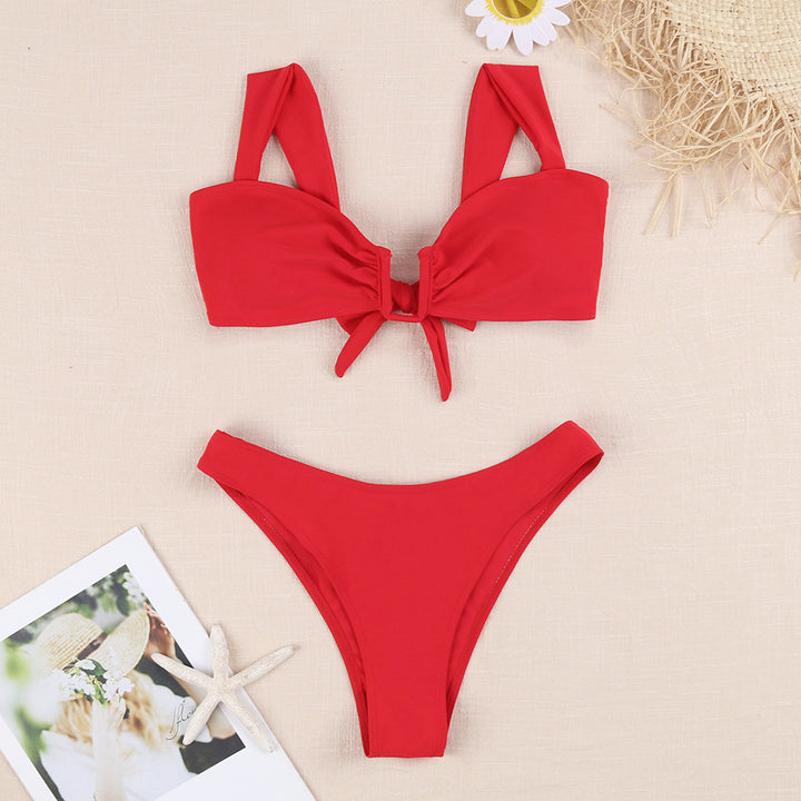 Dame Bikini-sæt med blomsterdesign og legende knude Stilla