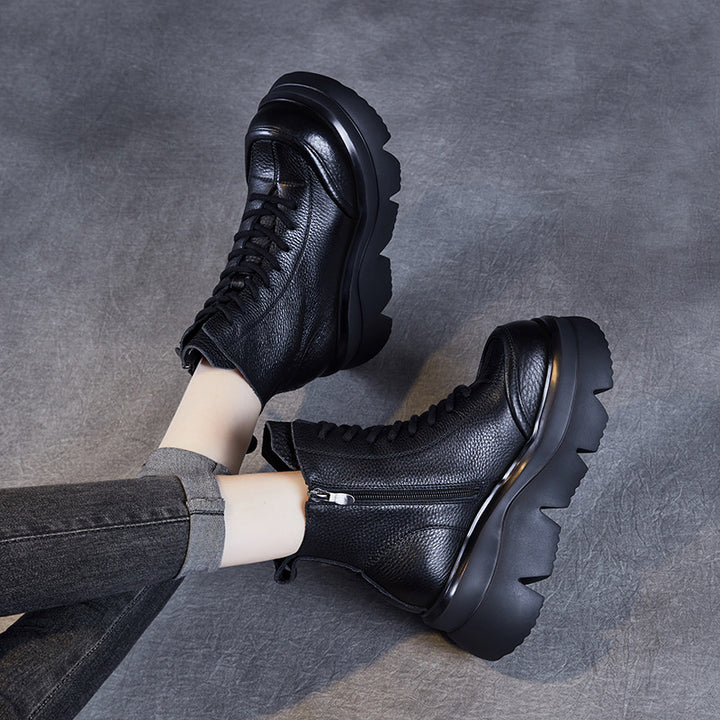 Femme Chunky High-Top Snørestøvler med forhøjet sål Stilla