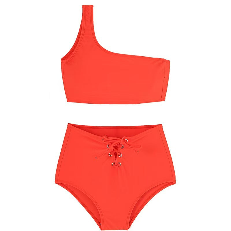 Dame En-Skulder Højskåret Bikini Sæt Stilla 1750839581