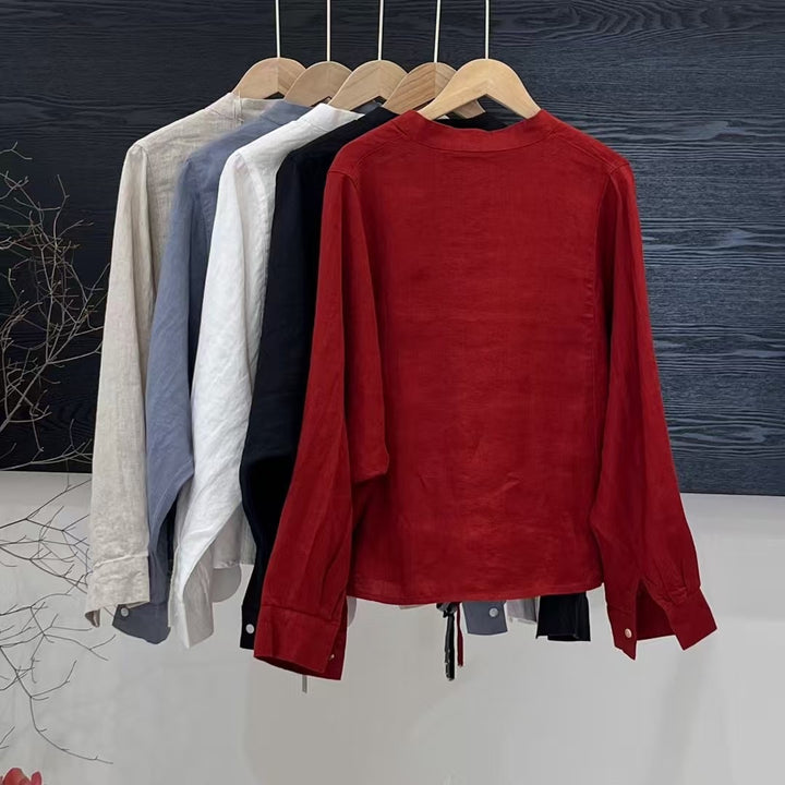 Femme letvægts indpakningsoberdel med bindingsdetalje Stilla