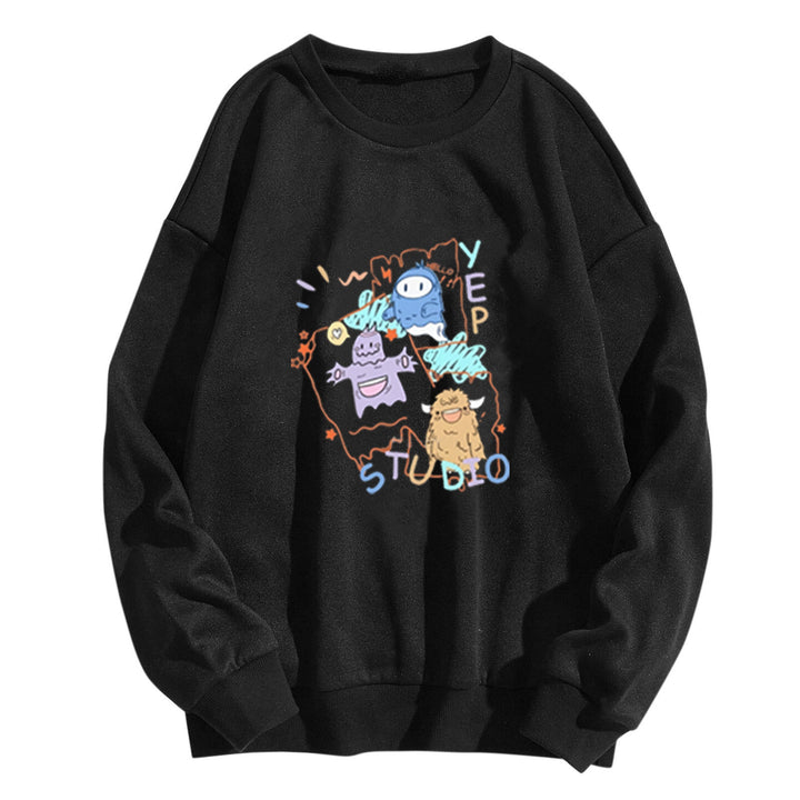 Kvinders afslappede sweatshirt med kreativt grafisk design Skovae