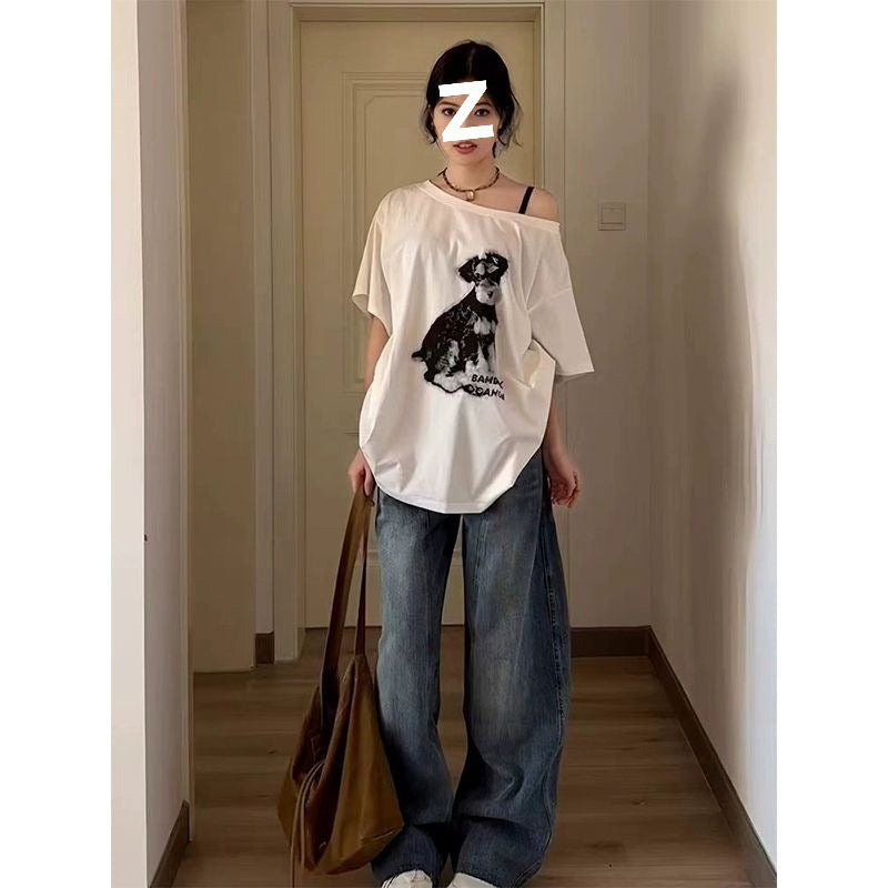 Dame Grafiktrykt Oversized T-Shirt Stilla