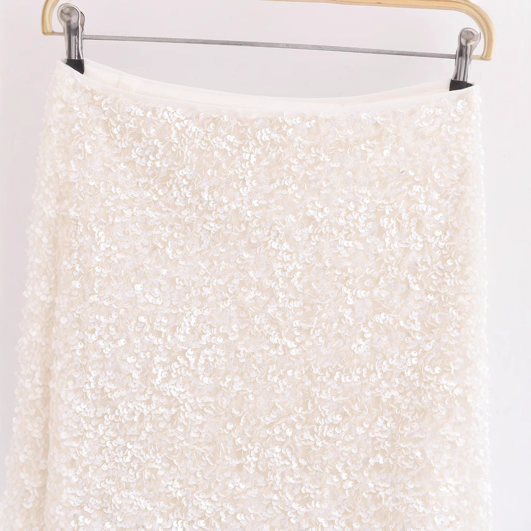 Femme Pailletter Blomster Mini Skørt Stilla