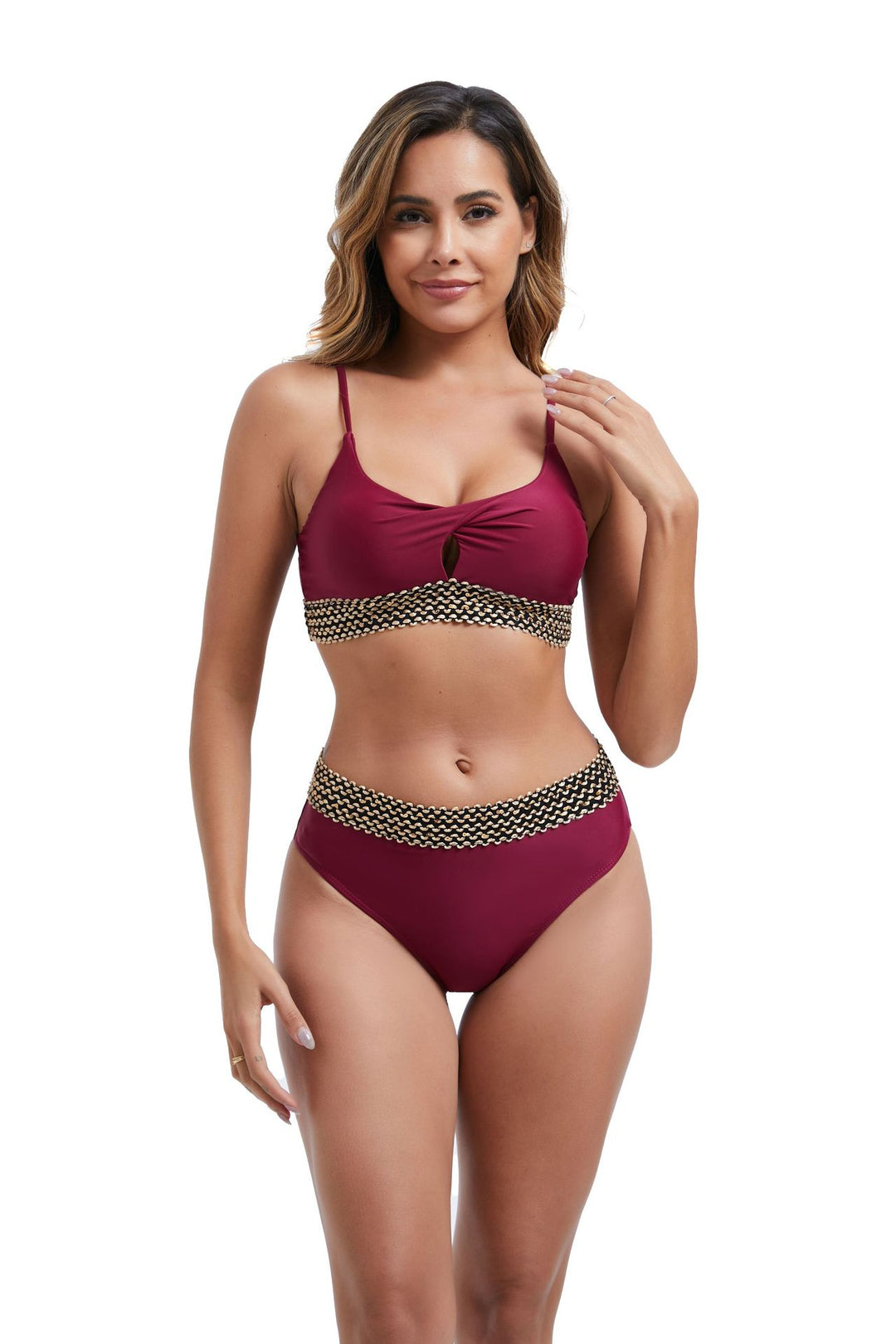 Dame højt skåret bikini-sæt med elegante detaljer Stilla