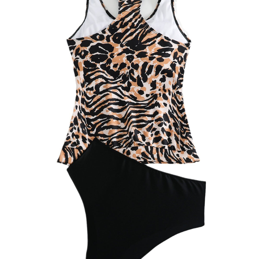 Dame Sport Tankini-sæt med dyreprint og højt skåret trusse Stilla
