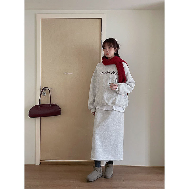 Damer afslappet oversized sweater med dekorativ tekst Stilla