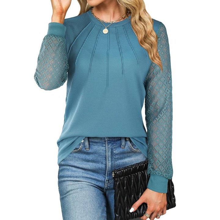 Dame moderigtig sweatshirt med laceindsatser Stilla