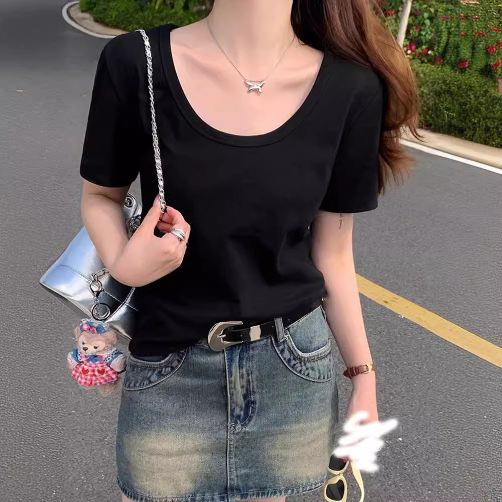 Femme Classic Rundhalet Basis Tee Stilla