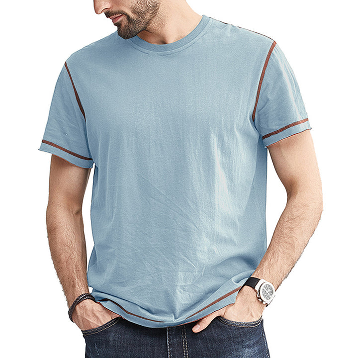Herrer T-shirt med fashionable akcenter og kvalitets bomuldsstruktur Stilla