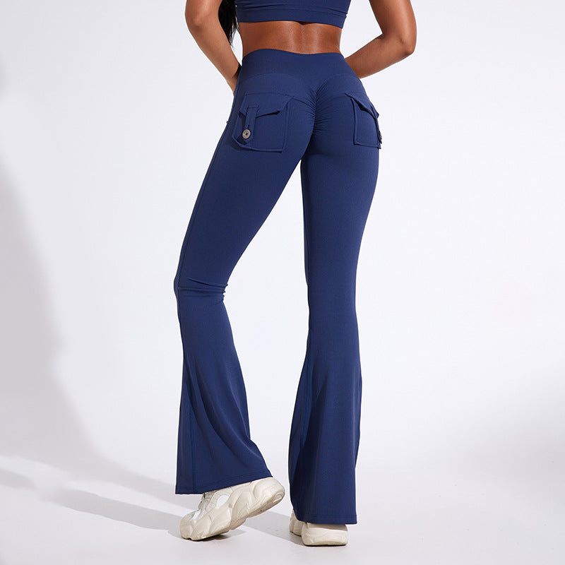 Dame Bootcut leggings med lommer og høj talje Stilla