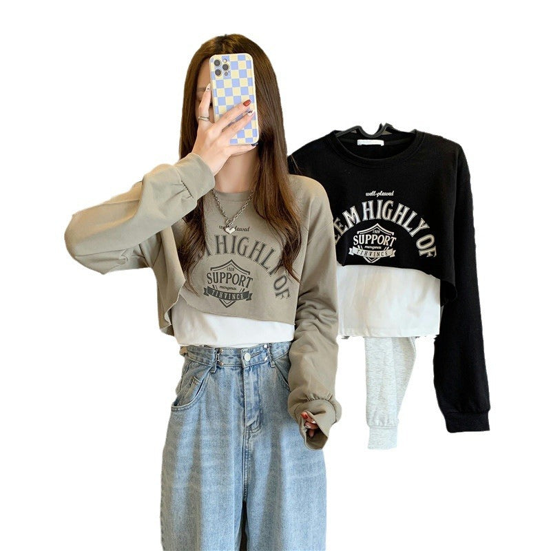Femme Cropped Graphic Sweatshirt Stilla