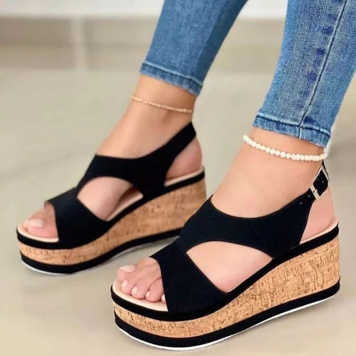 Dame Wedge-sandaler med trendy kork-design og komfortabel indersål Stilla
