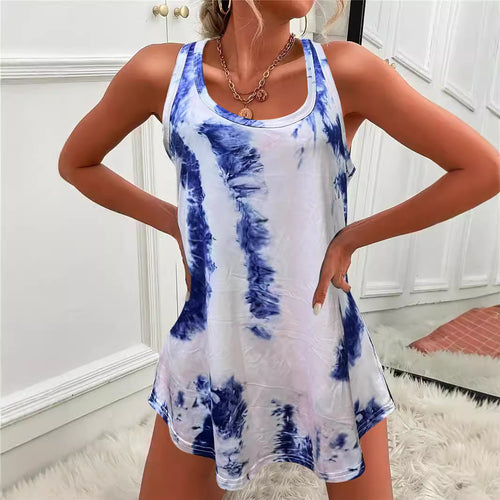 Dame Stilfuld Tie-Dye Tankkjole Stilla