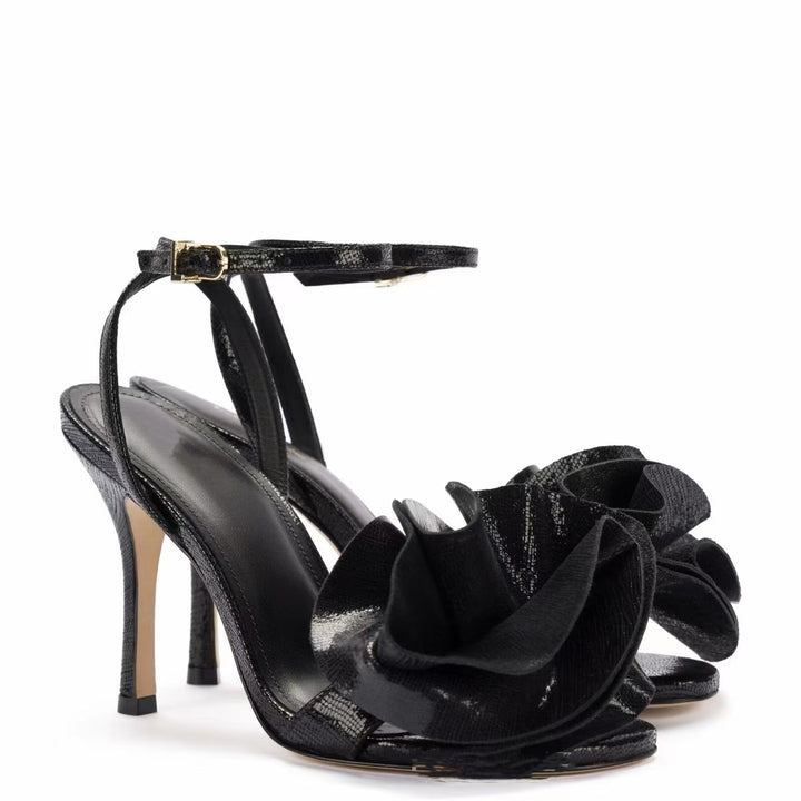 Femme Floral-Detail Højhælede Sandaler med Ankelrem Stilla