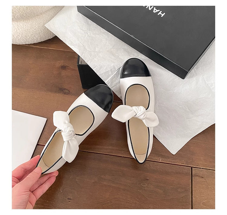Dame Ballerinaer med fashionabel knude-design og smidig sål Stilla